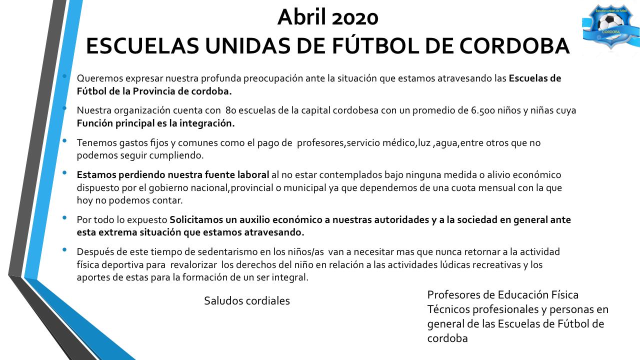 Campaña Escuelas Unidas de Fútbol de Córdoba | Canal Showsport