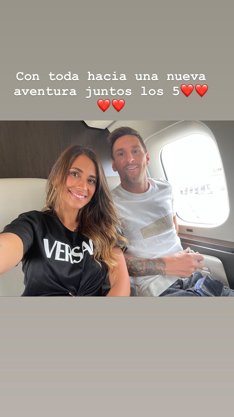 El mensaje de Antonela Roccuzzo junto a Lionel Messi en el avión rumbo a París | Canal Showsport