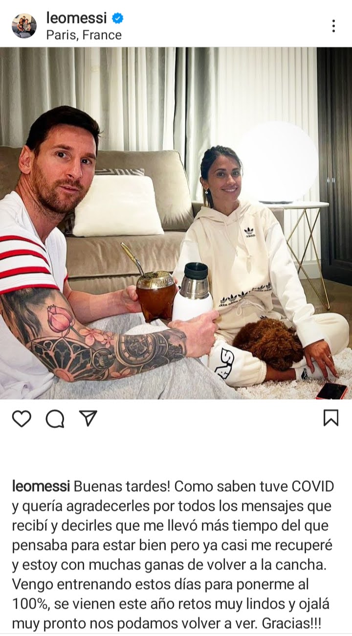 Messi y su recuperación del COVID: "Ojalá muy pronto nos podamos volver a ver" | Canal Showsport