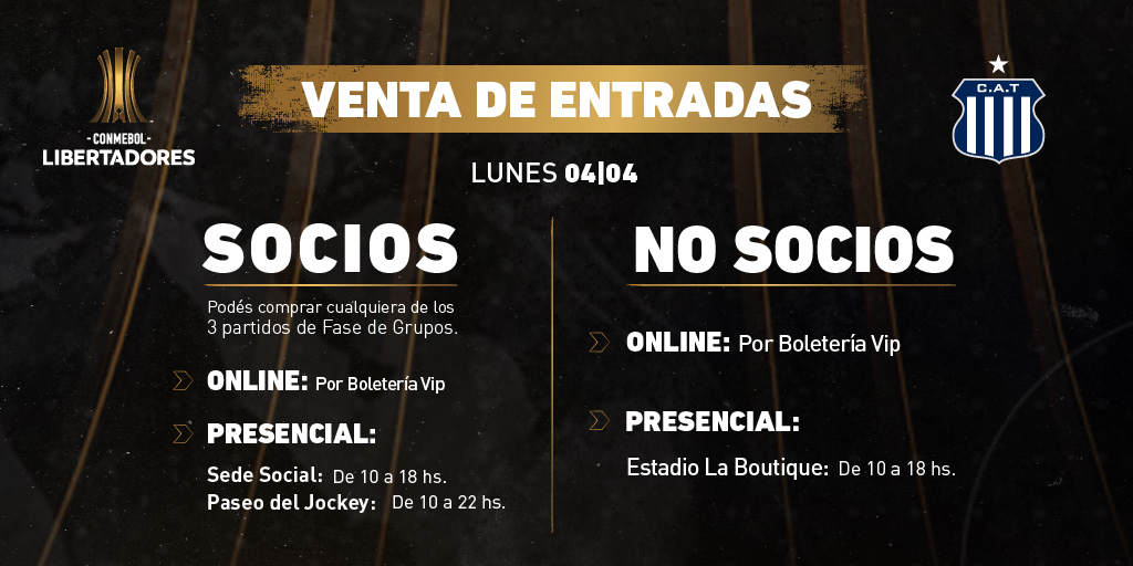 Continúa la venta de entradas para ver a Talleres por Libertadores | Canal Showsport