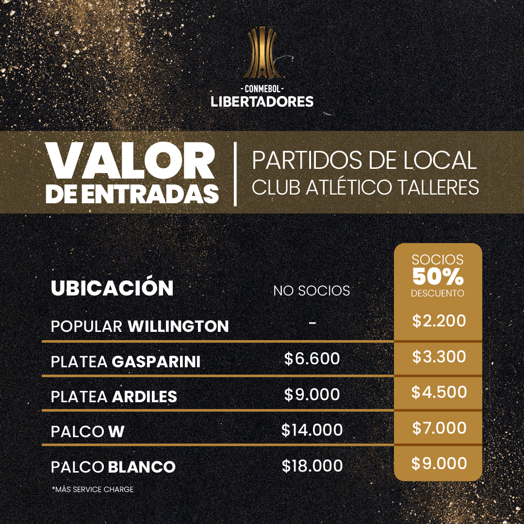 Copa Libertadores: los hinchas de Talleres que no son socios podrán sacar su entrada | Canal Showsport
