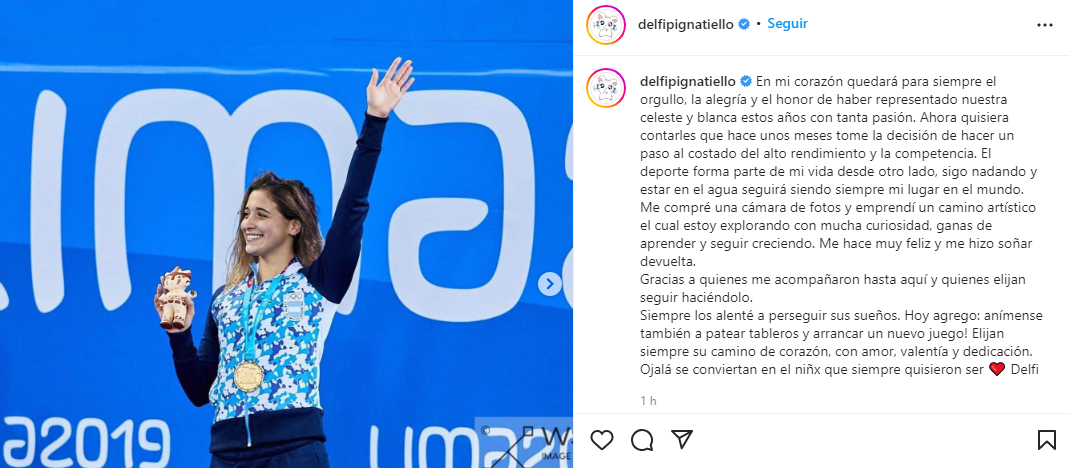 Delfina Pignatiello anunció su retiro de la natación | Canal Showsport