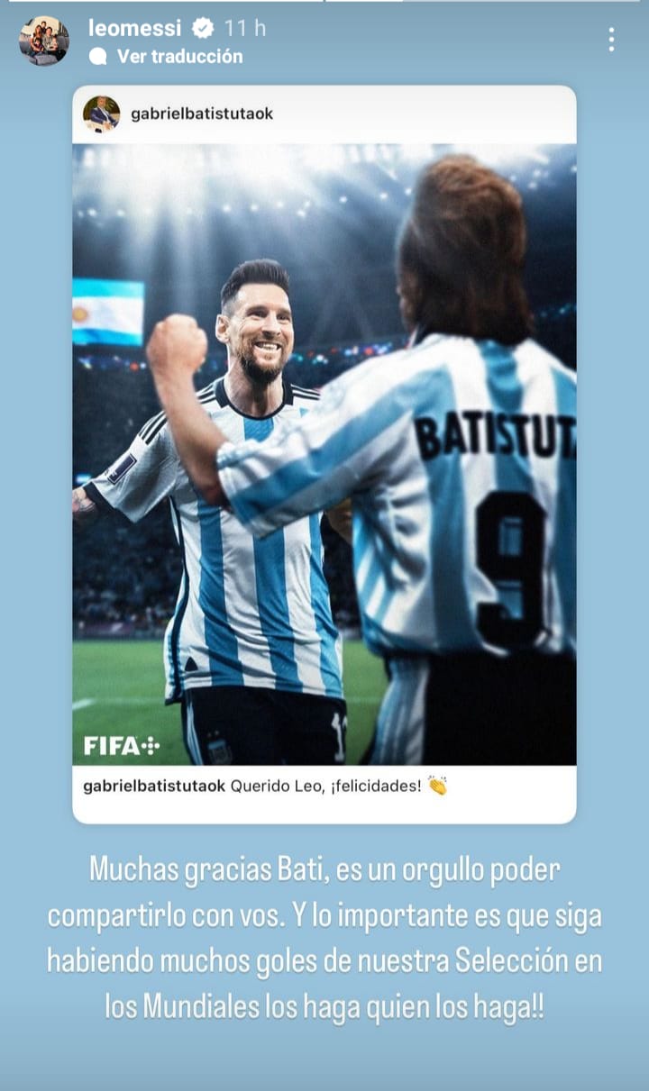 De goleador a goleador: el mensaje de Batistuta a Messi por alcanzarlo como máximo anotador de la Selección | Canal Showsport