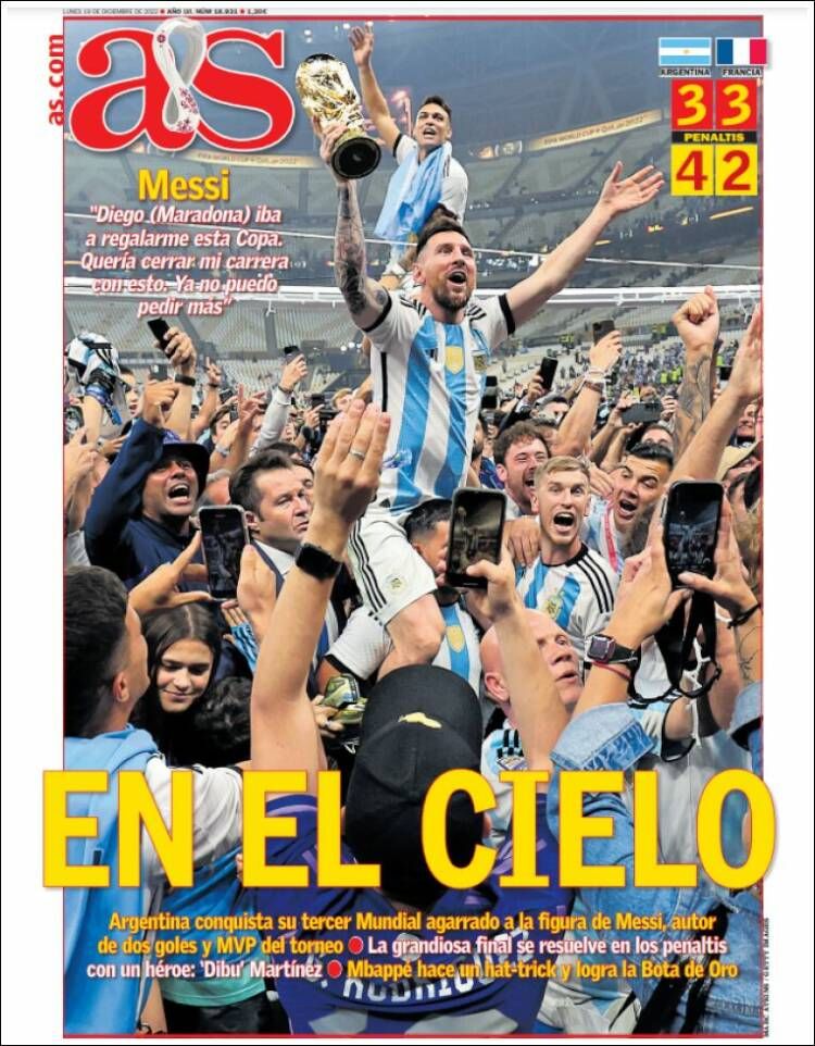 El histórico triunfo argentino, en las tapas de los principales diarios del mundo | Canal Showsport