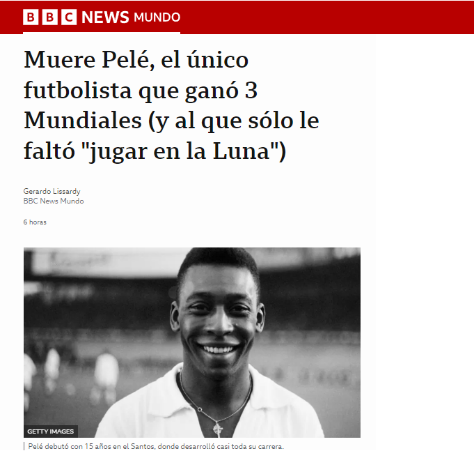 La prensa mundial lamenta la muerte de "O Rei" Pelé | Canal Showsport