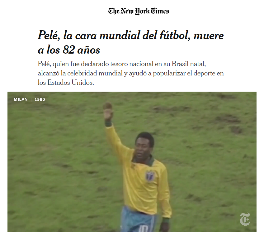 La prensa mundial lamenta la muerte de "O Rei" Pelé | Canal Showsport