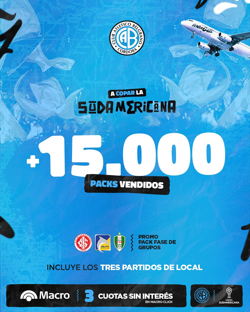 Belgrano anunció que ya llevan más de 15.000 abonos vendidos para la Sudamericana • Canal C