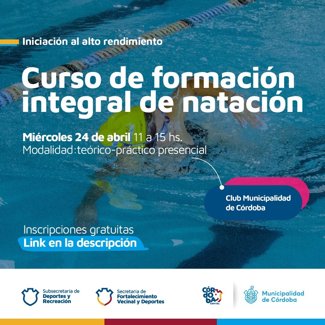 La Municipalidad de Córdoba dictará un curso de natación: "De la iniciación al alto rendimiento" | Canal Showsport